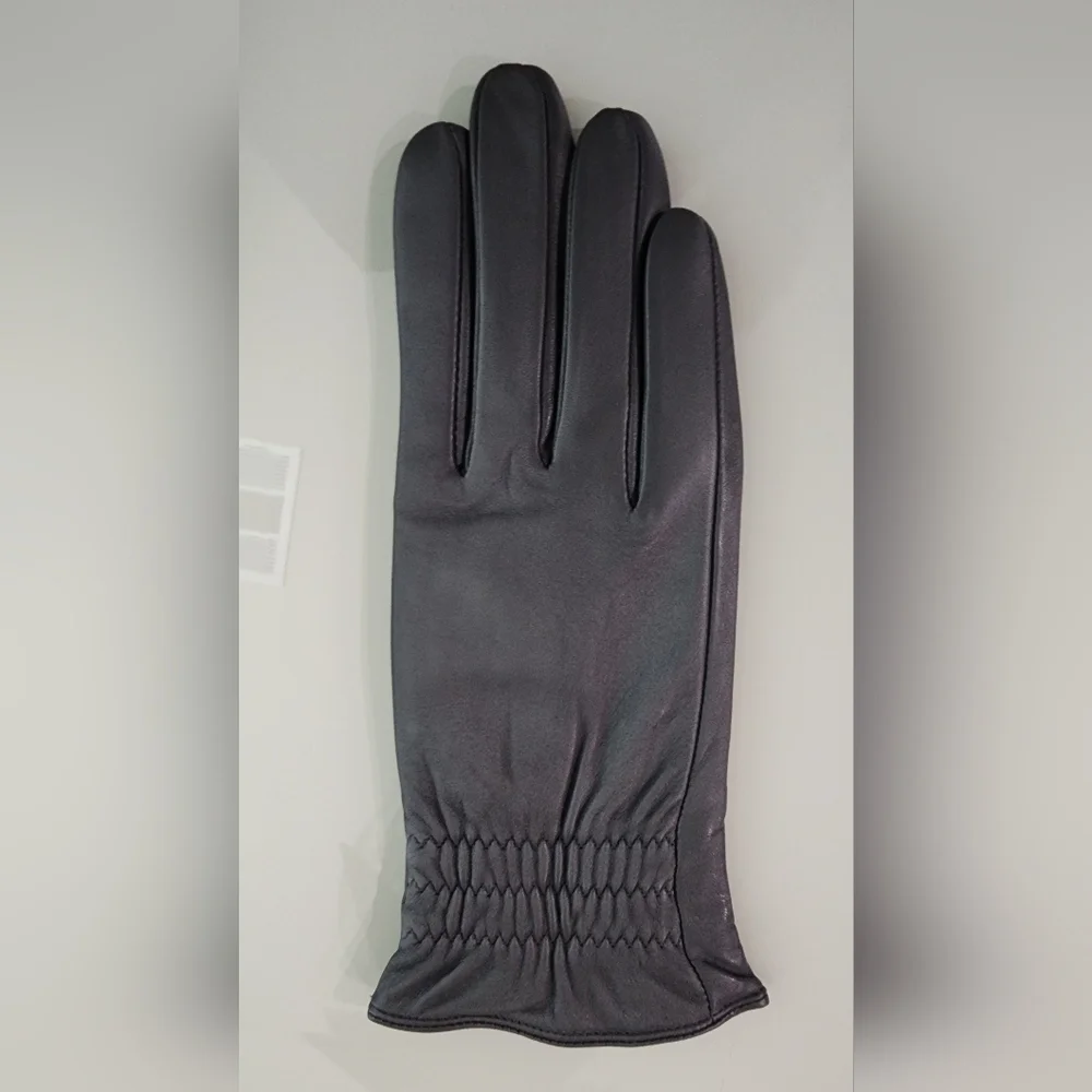 DSANE Women's leather/wool gloves in Dark grey Size XXL